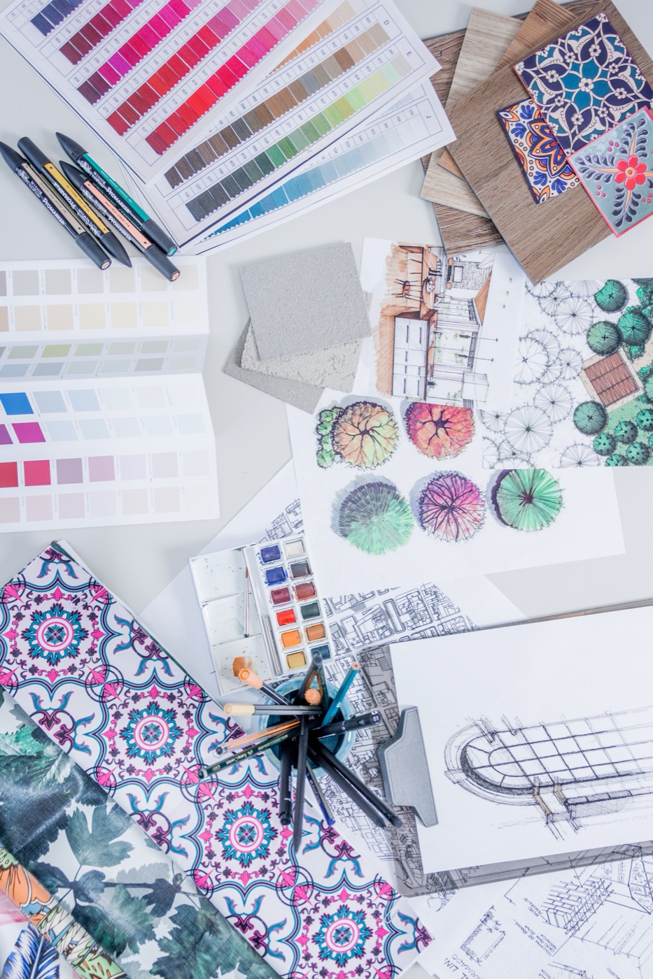 Farb- und Materialmuster für individuelles Webdesign